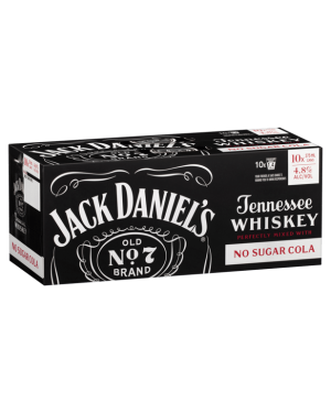 Jack Daniel’s & No Sugar Cola 10 × 375mL
