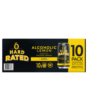 Hard Rated Alcoholic Lemon 10 × 375mL cans