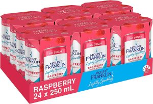 Mount Franklin Lightly Sparkling Raspberry Water Cans 24 × 250mL