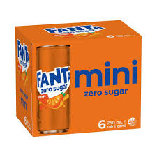 Fanta Orange Zero Sugar Mini Cans 6 × 250mL