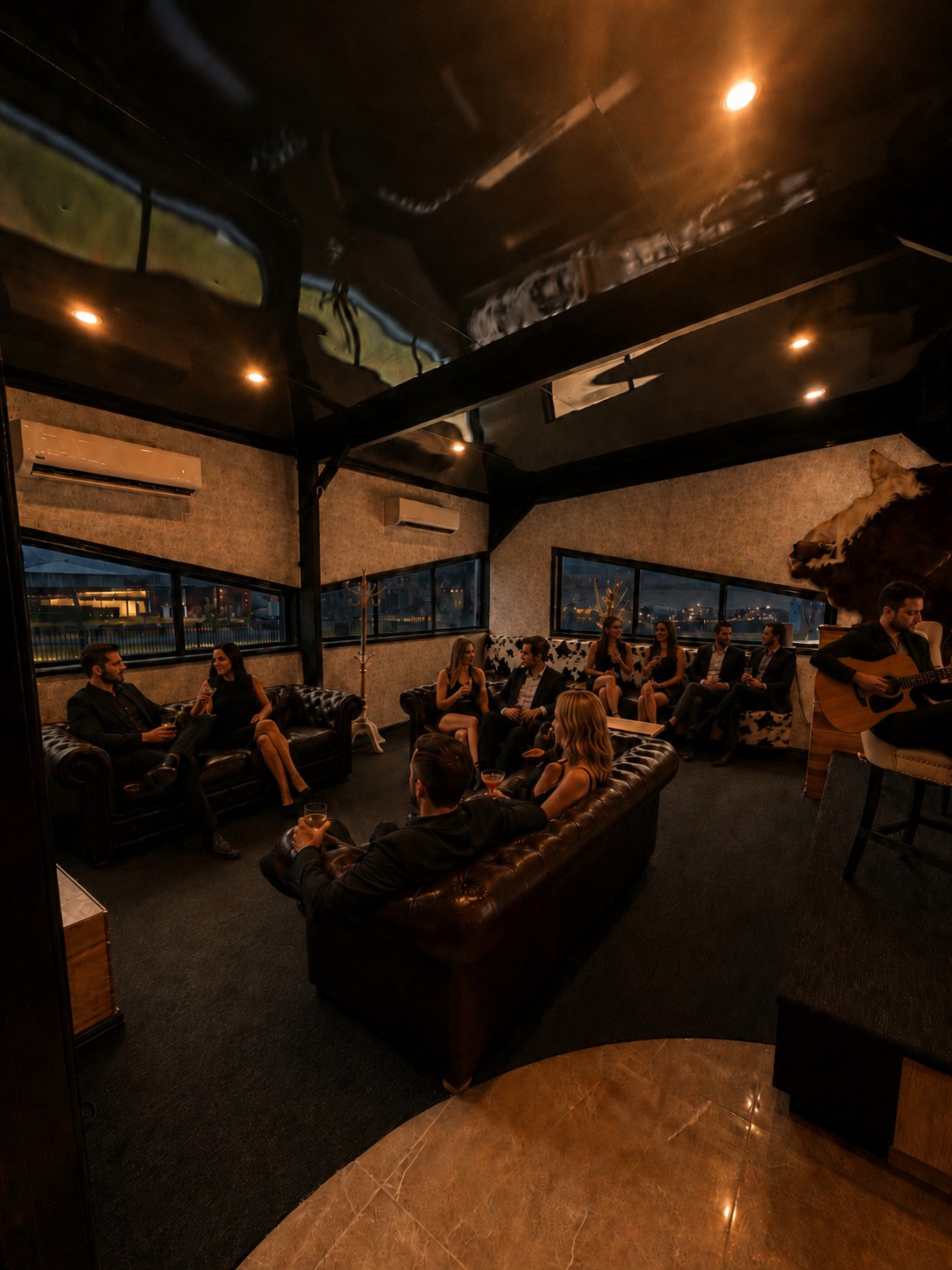 Guests enjoying pre-dinner cocktails at Toro Negro