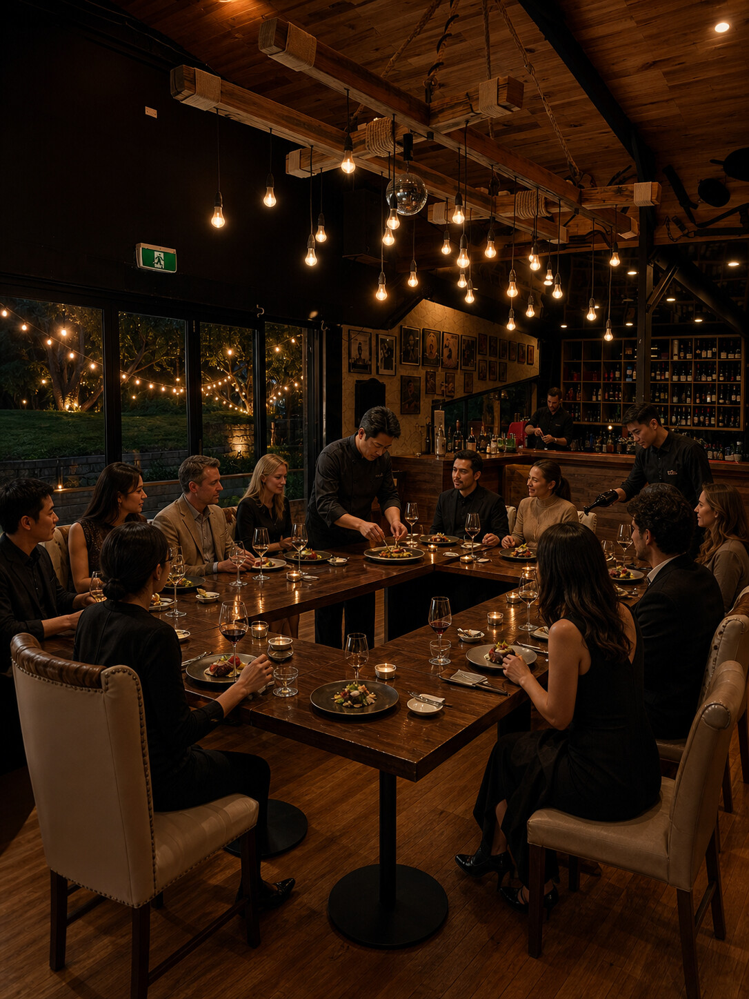 Guests sharing the Toro Negro wine tasting experience